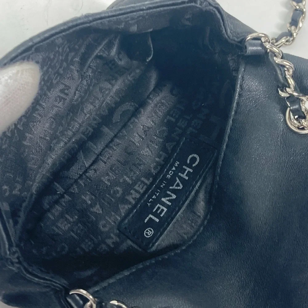 CHANEL Black Logo Pochette Shoulder Bag - Picture 9 of 13